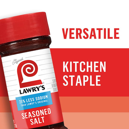Lawry's 25% Less Sodium Seasoned Salt – All-in-One Seasoning to Streamline Weeknight Cooking