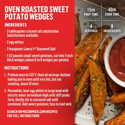 Lawry's 25% Less Sodium Seasoned Salt – All-in-One Seasoning to Streamline Weeknight Cooking