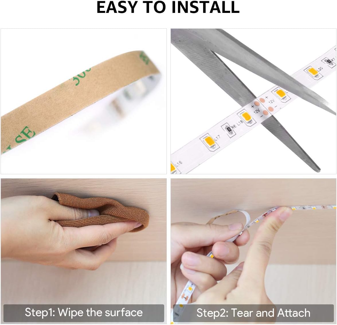 Lepro Super Bright LED Strip – 3000K Warm White Vanity and Ceiling Cove Lighting for Stylish Home Decor