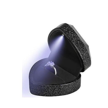LETURE Heart Shaped Ring Box with LED Light – Anniversary Gift for Wife, Illuminated Velvet Jewelry Presentation