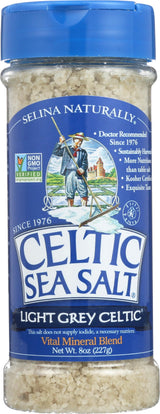 Light Grey Celtic Sea Salt – Simple Refillable Shaker for Clutter-Free Kitchen Counters