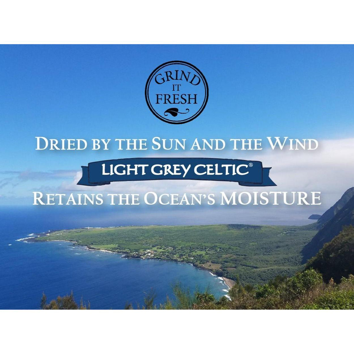 Light Grey Celtic Sea Salt – Simple Refillable Shaker for Clutter-Free Kitchen Counters