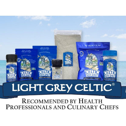 Light Grey Celtic Sea Salt – Simple Refillable Shaker for Clutter-Free Kitchen Counters