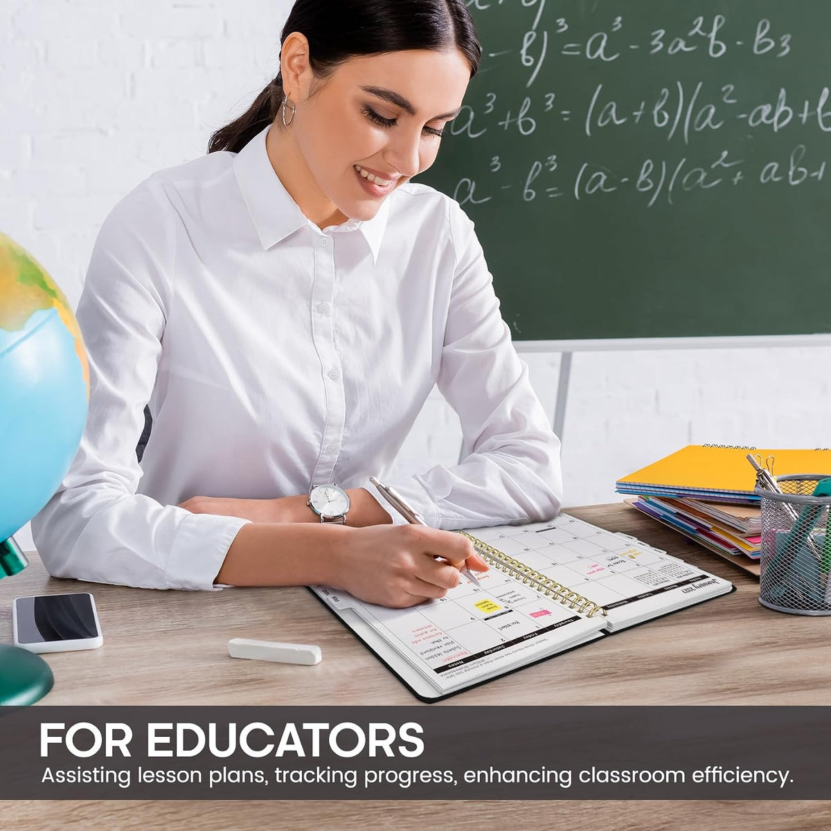 lined note pages at the back plus dedicated weekly priorities area and reference calendars