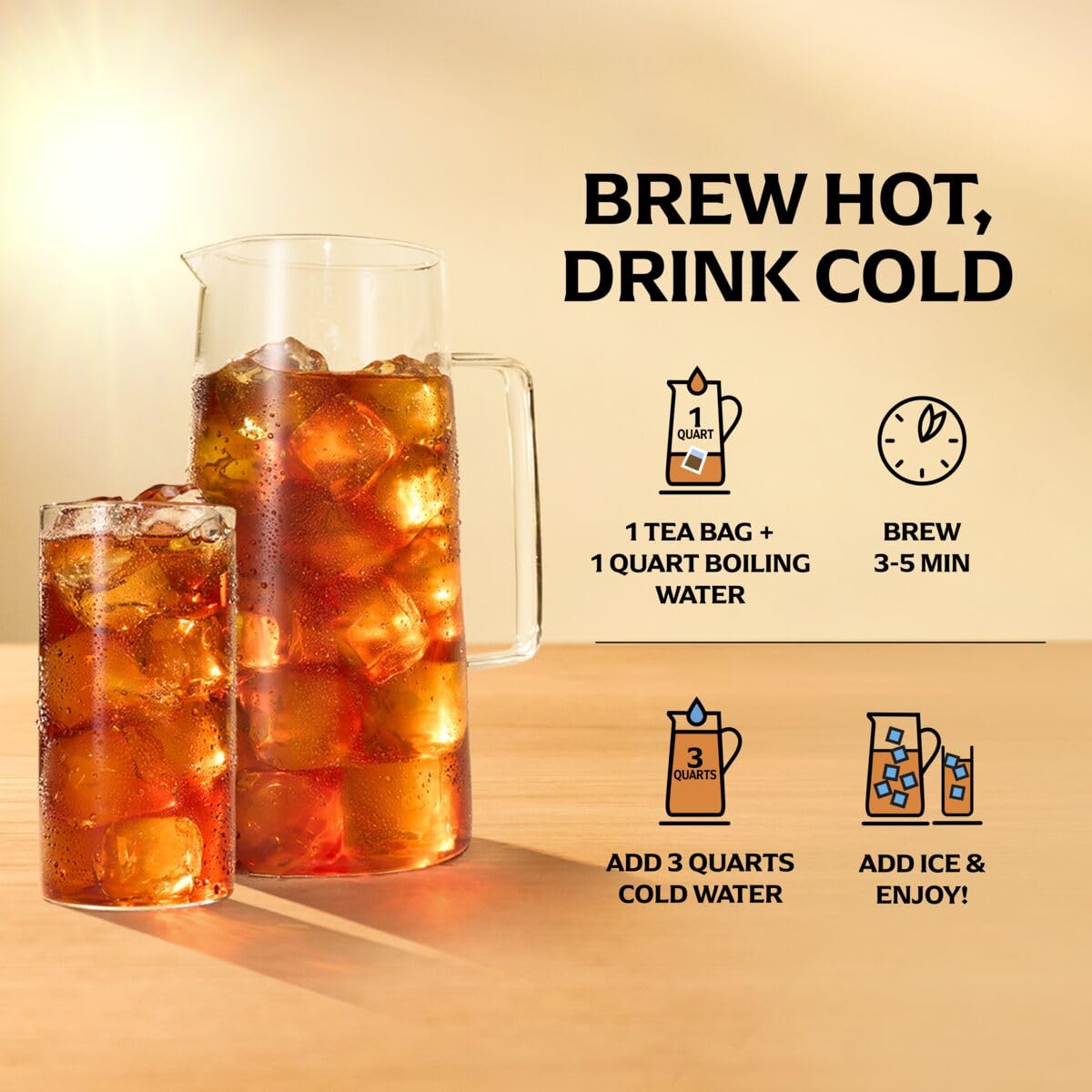 Lipton Iced Tea Brew Bags – Low-Calorie Wellness Drink for Mindful Lunch Prep and Dinner Pairings, 24 Count