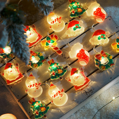 LOLStar Xmas Lights for Children – Battery Powered String Lights with Santa Hat and Candy Cane Charms for Family Friendly Holiday Decor