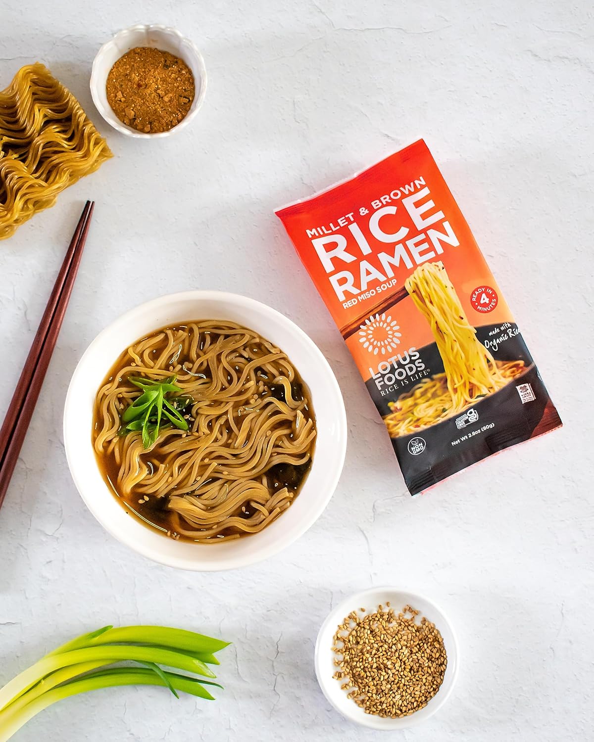 Lotus Foods Miso Soup Ramen Mix – Pantry-Friendly Wheat-Free Noodles for Efficient Meal Prep and Study Fuel
