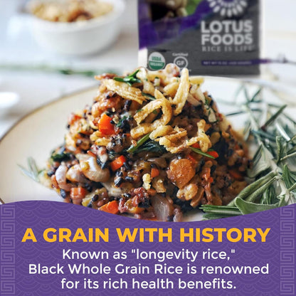 Lotus Foods Organic Forbidden Rice – Easy Rice Cooker Whole Grain for Busy Family Dinners and Colorful Kid Plates