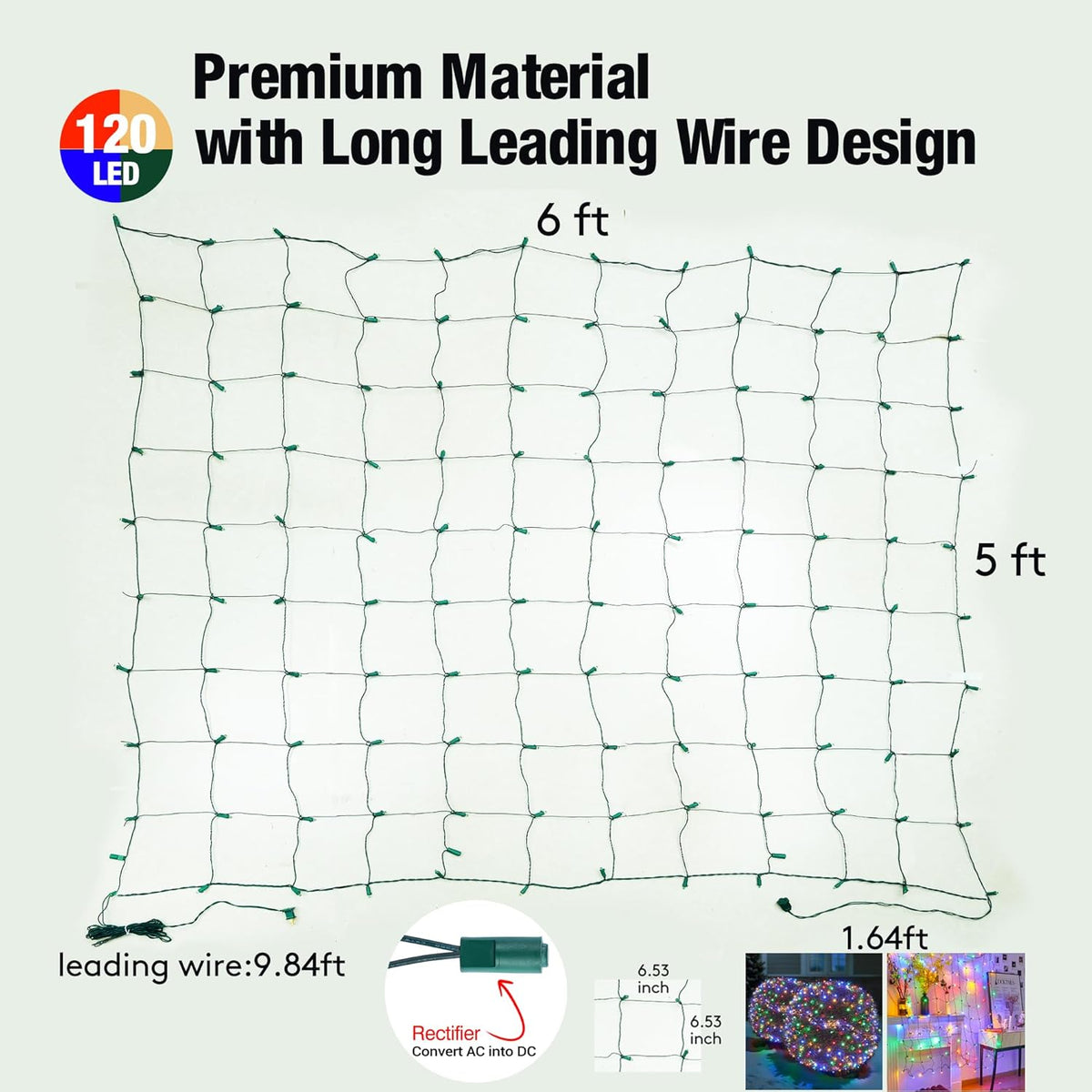 LumDecor Connectable Holiday Net Lights – Practical Stocking Stuffer Gift for Parents Who Decorate Every Year