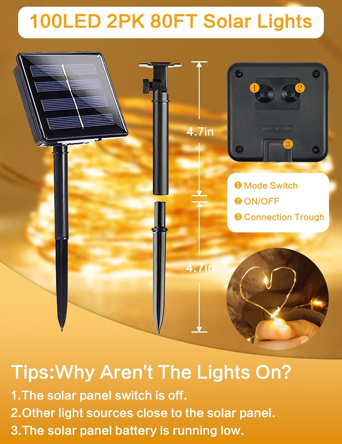 LuminaGlow Solar Fairy Lights – Birthday Gift for Mom and Women, Waterproof Outdoor Patio Lights
