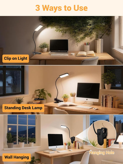 LuminGlow Pro Clip Lamp – Stylish Bedside Light for Boho and Modern Bedroom, Flexible Gooseneck Clip On