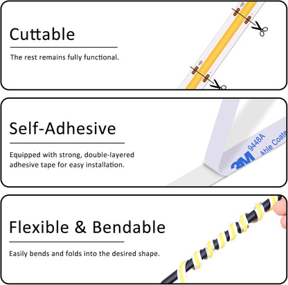LuminStyle 5V COB LED Light Strip – Cool Surface Indoor Strip Safe Around Curtains, Toys, and Bedding