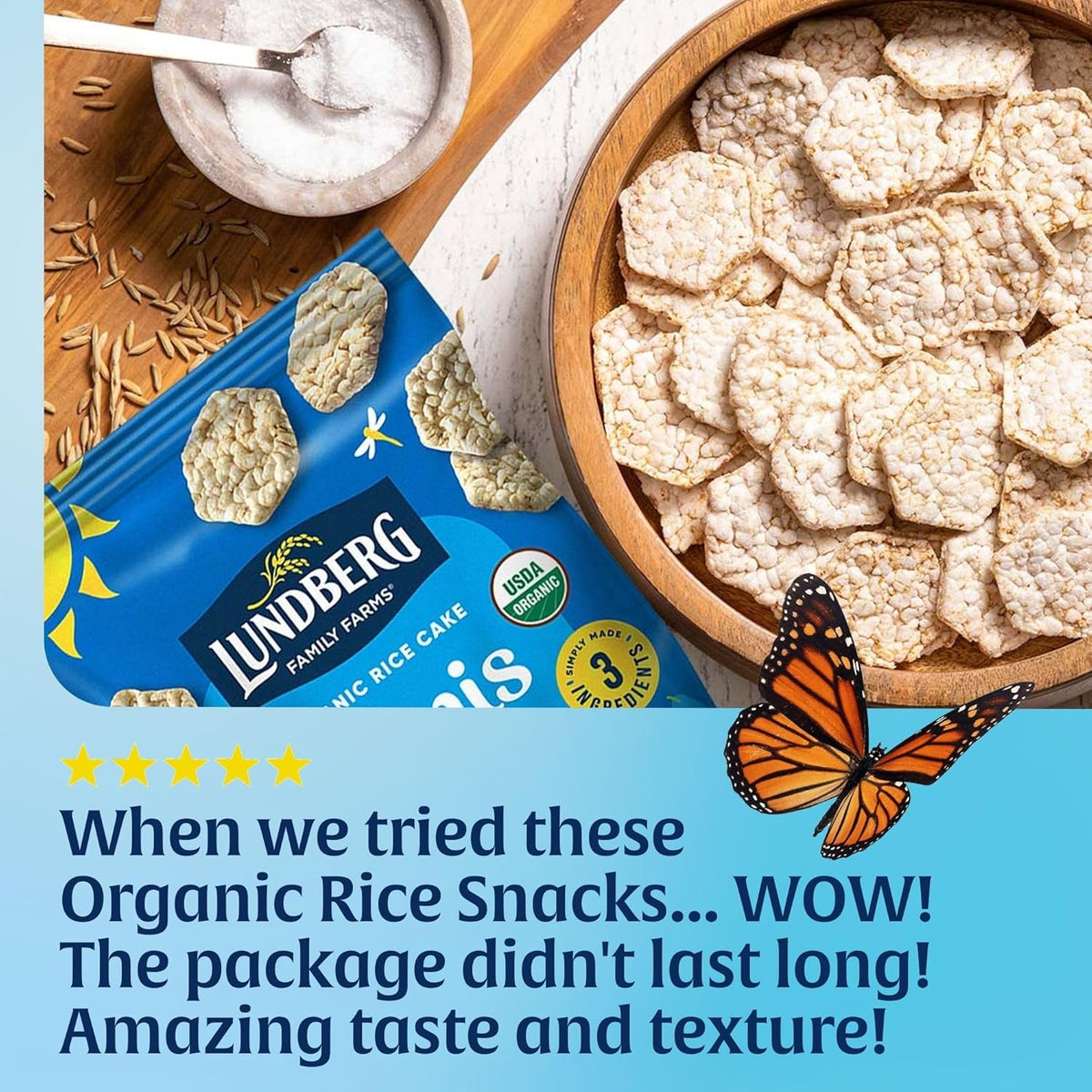 Lundberg Organic Rice Cake Minis – Neutral Flavor Staple for Clutter-Free Counters, Organic Minis