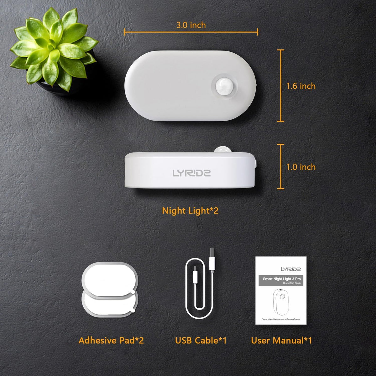 Lyridz Stick On Night Light 2 Pack, Affordable Valentine's Day Gift for Couples Setting Up Their First Shared Home