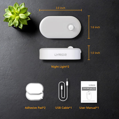 Lyridz Stick On Night Light 2 Pack, Affordable Valentine's Day Gift for Couples Setting Up Their First Shared Home