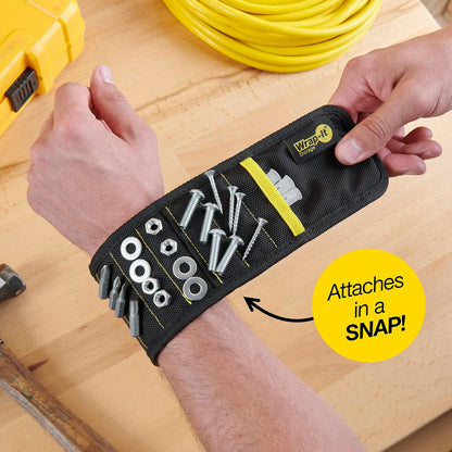 MagSnap Magnetic Wristband by Wrap-It Storage - Travel-Friendly Workshop Tool, Compact Wrist Magnet for On-the-Go Fixes