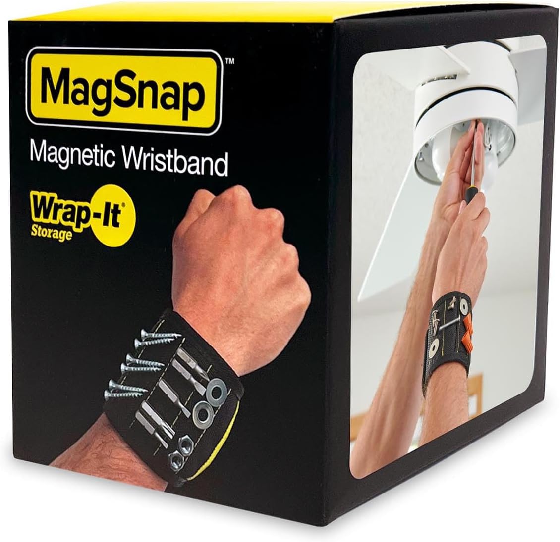 MagSnap Magnetic Wristband by Wrap-It Storage - Travel-Friendly Workshop Tool, Compact Wrist Magnet for On-the-Go Fixes