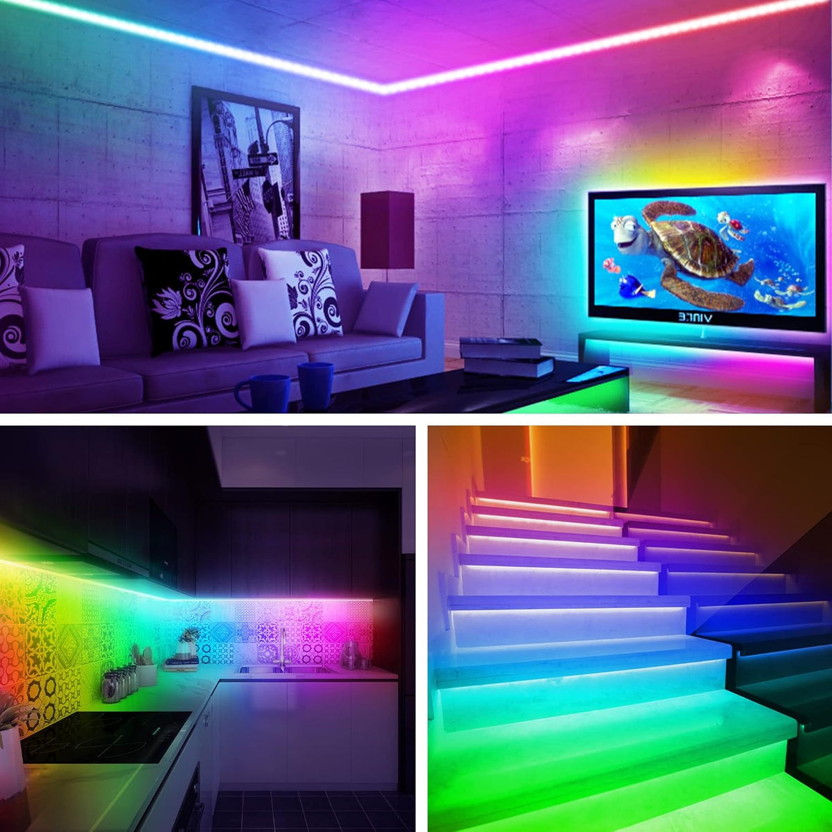maylit ICRGB LED TV Strip – Child-Safe Bedroom Lighting with Schedule Timer and No Open Flame
