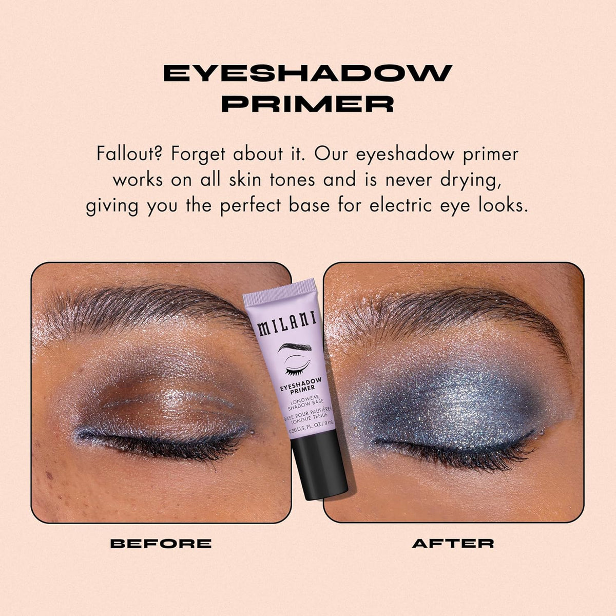 Milani Eyeshadow Primer 2PK - Office Makeup Base for 12-Hour Workdays, Crease-Proof Longwear Eye Primer