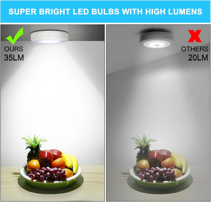 Mlambert Cool White Motion Night Light for Children's Rooms, Stick-On Battery Light for Nighttime Bathroom Trips