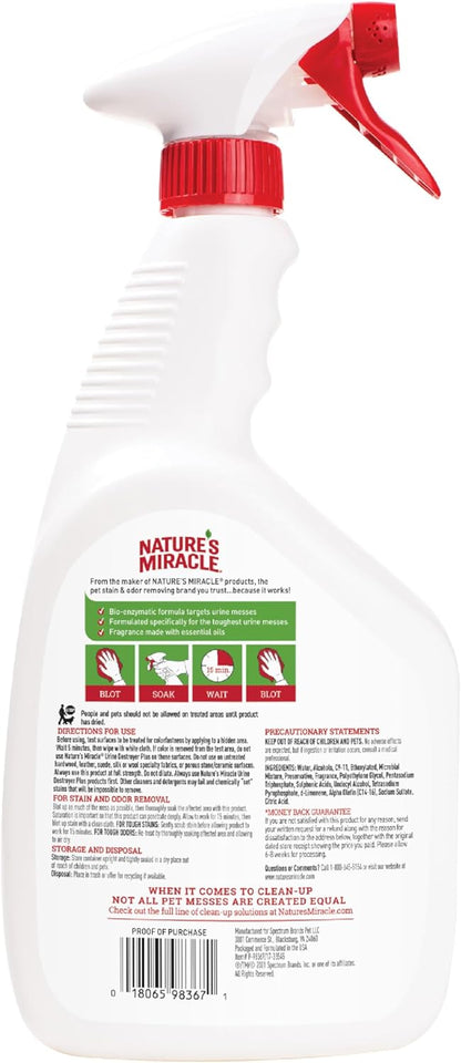 Nature's Miracle Urine Destroyer Plus for Cats – Ready-to-Use Spray for Clutter-Free Cleaning Routines