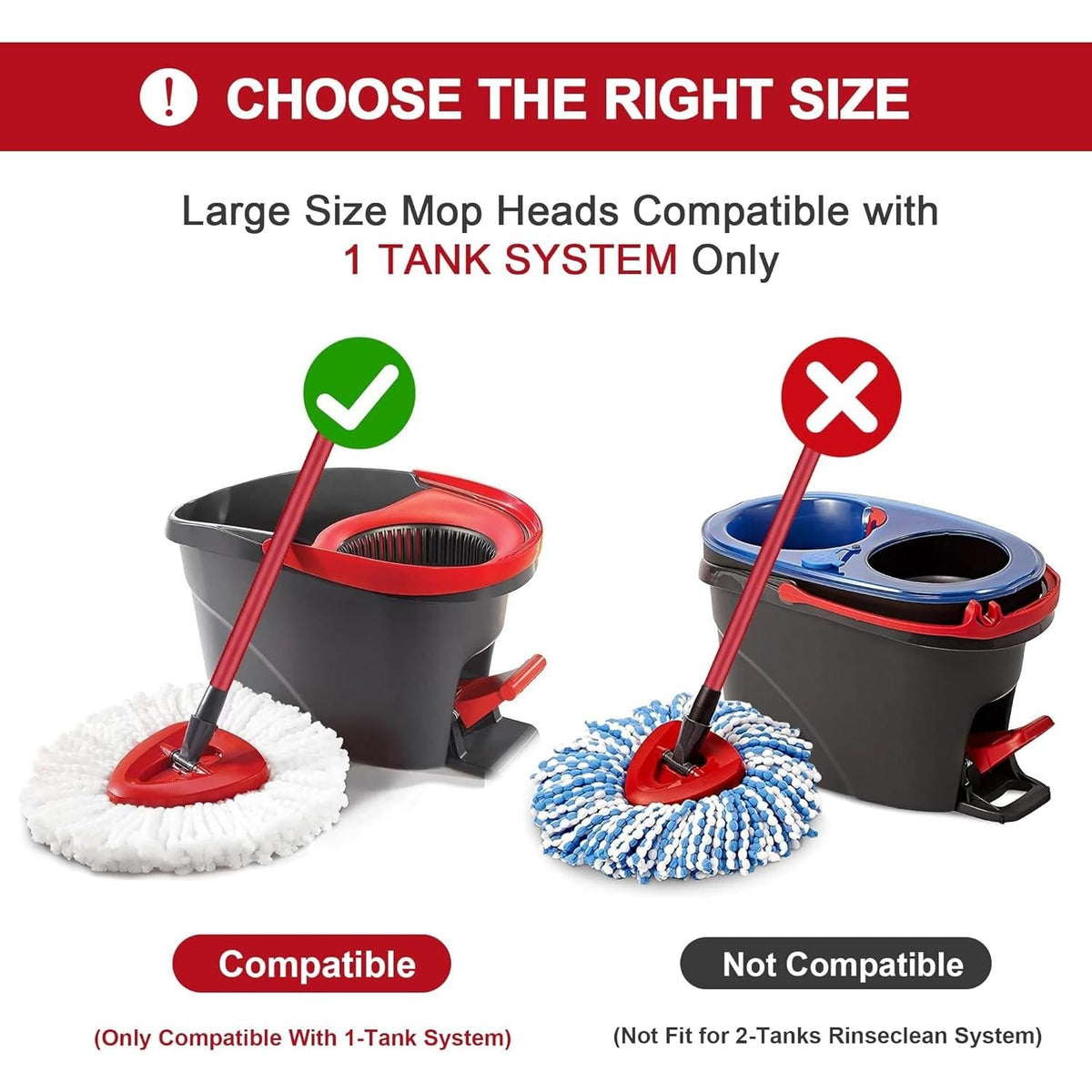 O-Cedar Compatible Spin Mop Refill Heads – All-Purpose Microfiber for Car Detailing and Open-Air Cleaning