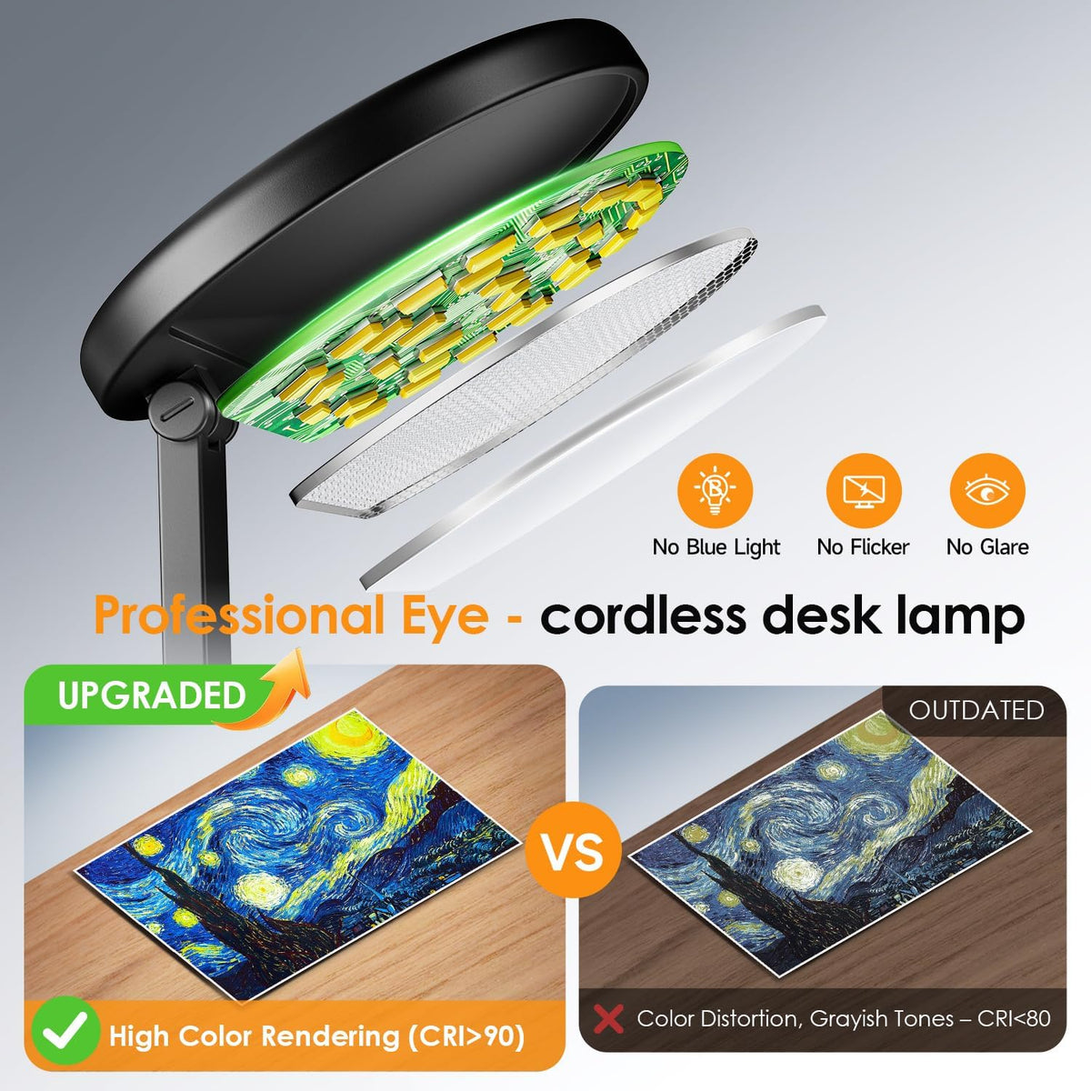 One Fire Portable Designer Lamp for Studio Apartment, Slim Rechargeable LED with Touch Memory Function