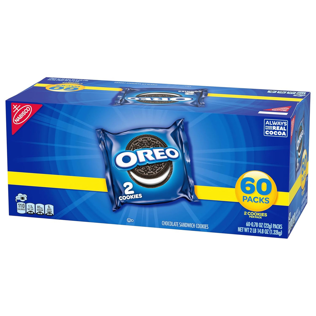 OREO 2-Cookie Snack Packs, Portion-Controlled Travel Treats for Hiking Backpacks and Hotel Rooms