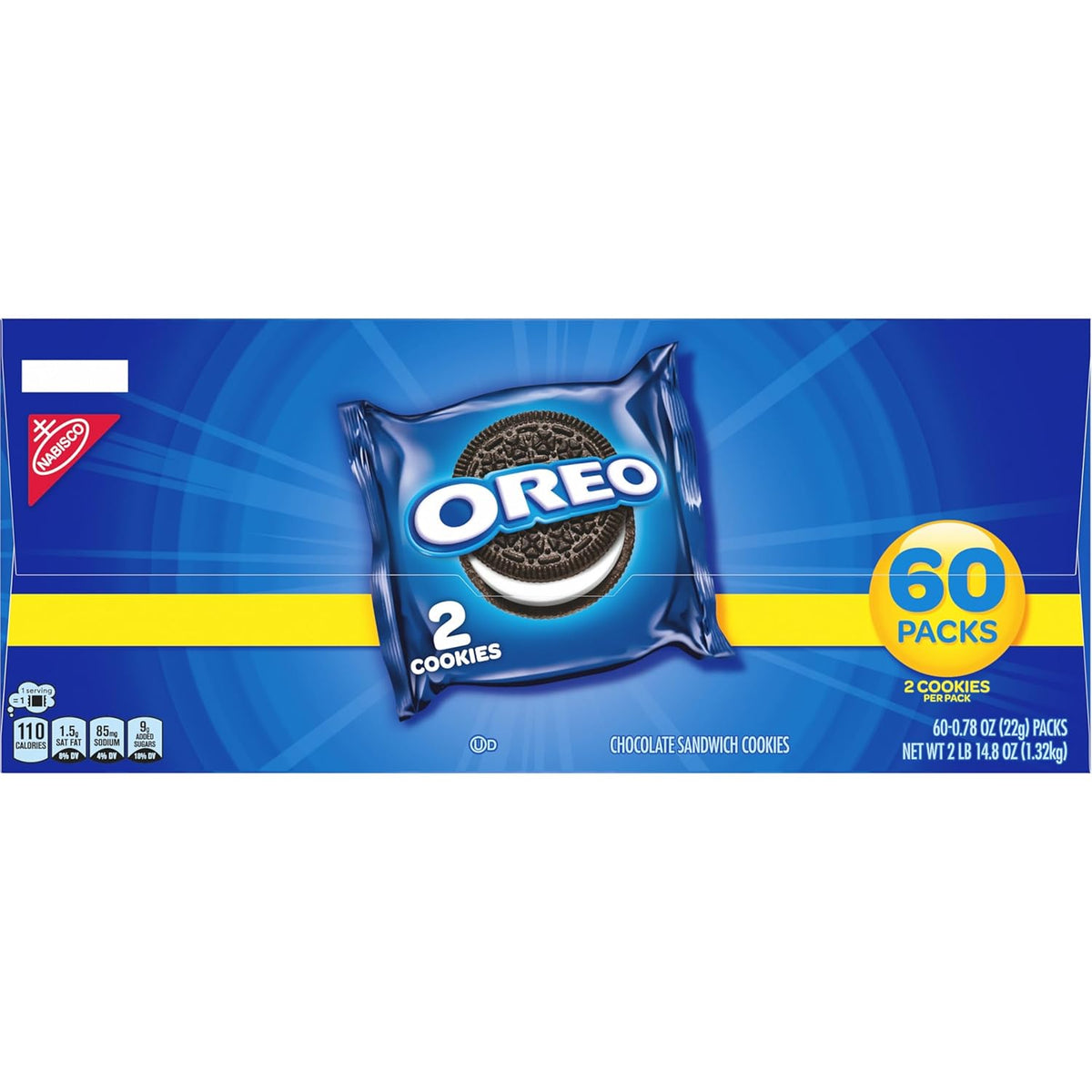 OREO 2-Cookie Snack Packs, Portion-Controlled Travel Treats for Hiking Backpacks and Hotel Rooms