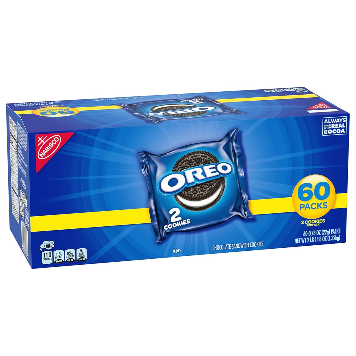 OREO 2-Cookie Snack Packs, Portion-Controlled Travel Treats for Hiking Backpacks and Hotel Rooms