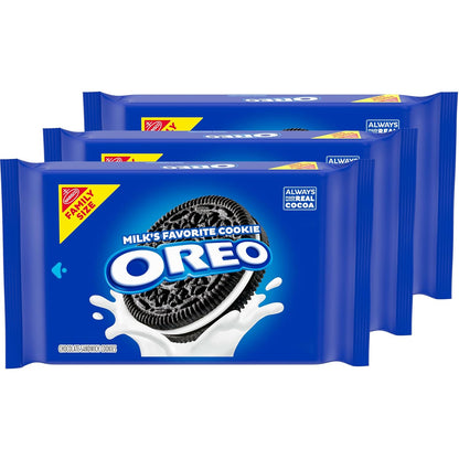 OREO Chocolate Sandwich Cookies, Bulk 3-Pack – Camping and Picnic Dessert Pack, On-the-Go Resealable