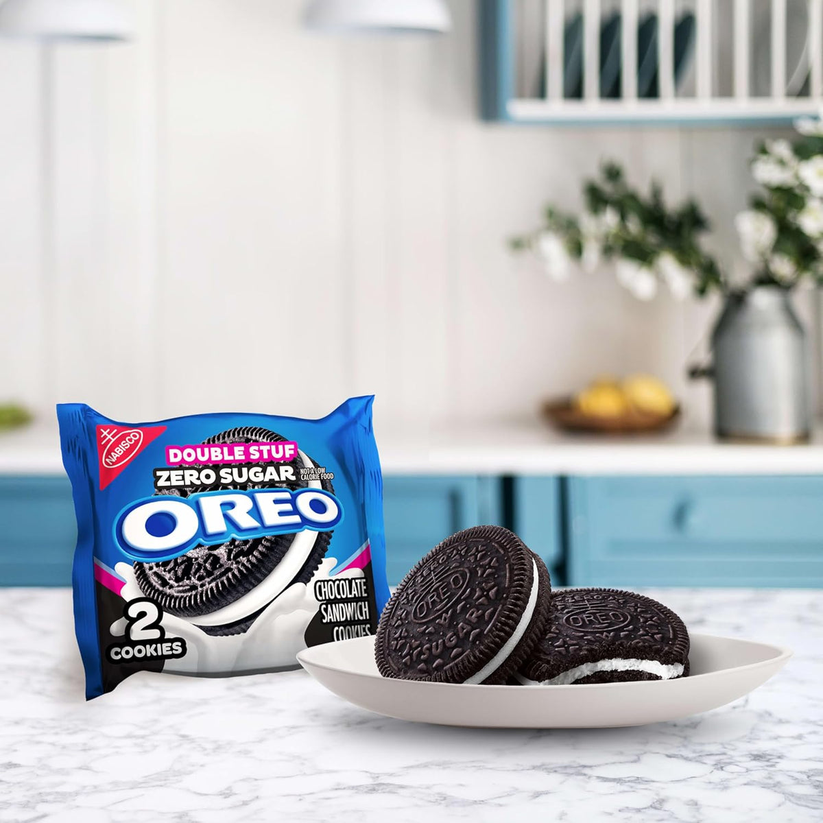 OREO Zero Sugar Cookies Two-Pack Box – Sports Game and Tailgate Snack, Individually Wrapped Pantry-Friendly Packs