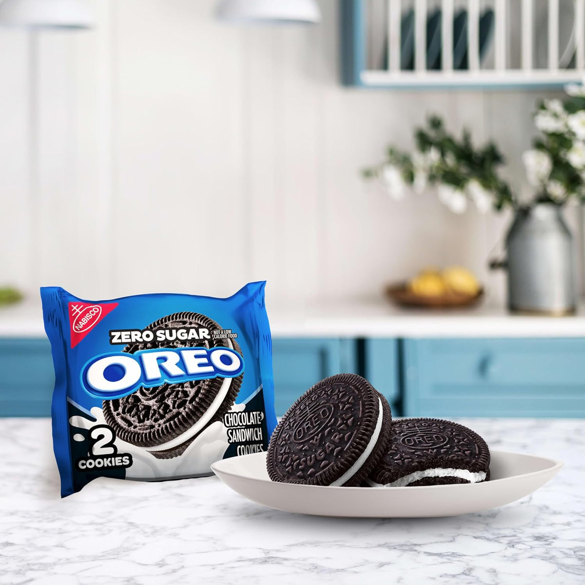 OREO Zero Sugar Cookies Two-Pack Box – Sports Game and Tailgate Snack, Individually Wrapped Pantry-Friendly Packs