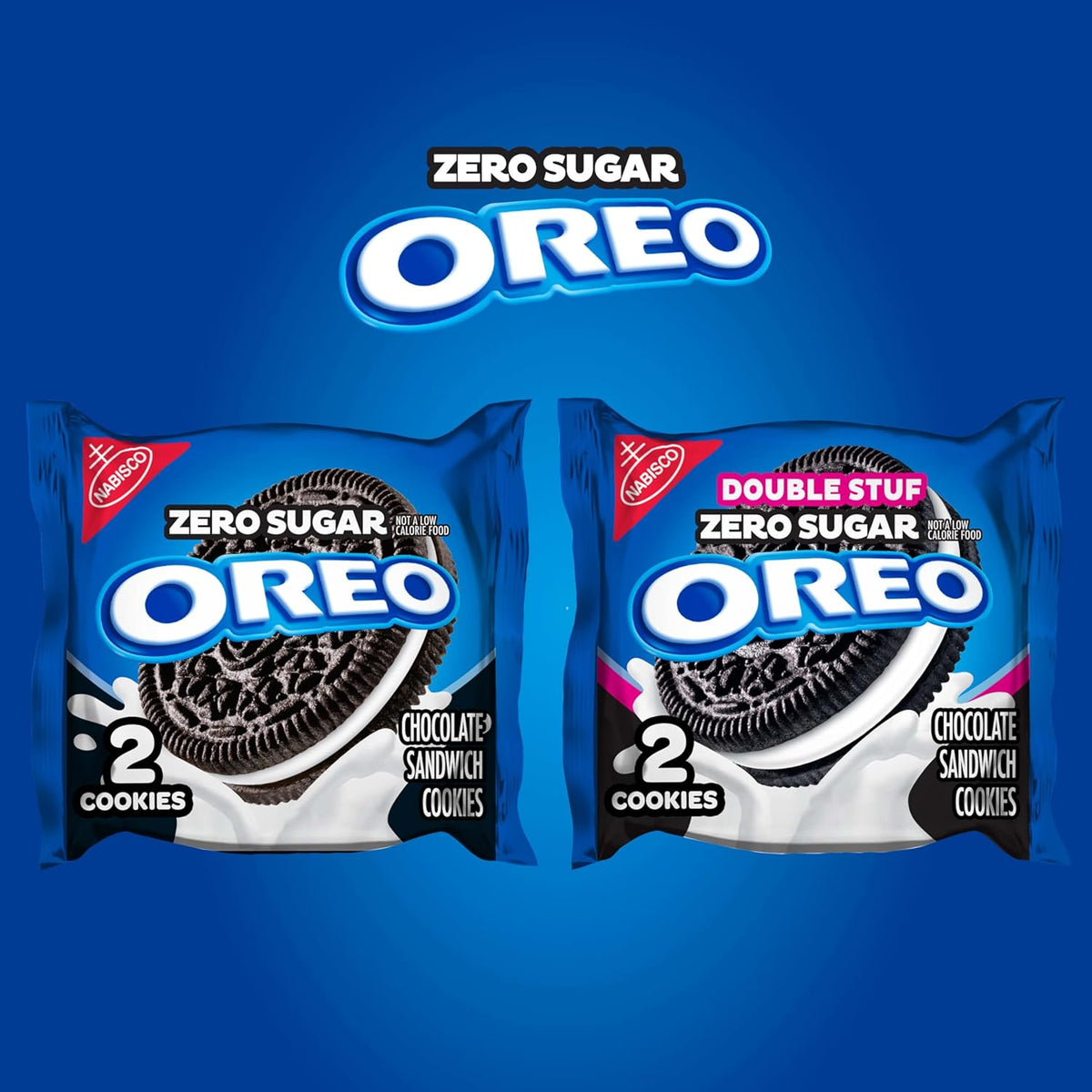 OREO Zero Sugar Cookies Two-Pack Box – Sports Game and Tailgate Snack, Individually Wrapped Pantry-Friendly Packs