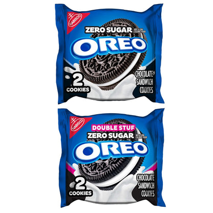 OREO Zero Sugar Cookies Two-Pack Box – Sports Game and Tailgate Snack, Individually Wrapped Pantry-Friendly Packs