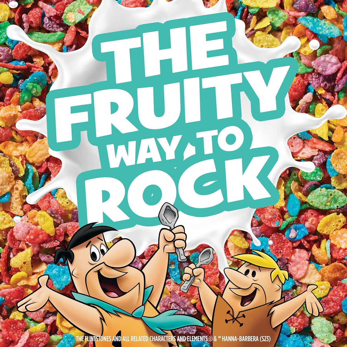 Post Fruity PEBBLES Marshmallow Cereal – Bright Colorful Cereal Box for 90s Inspired Kitchen
