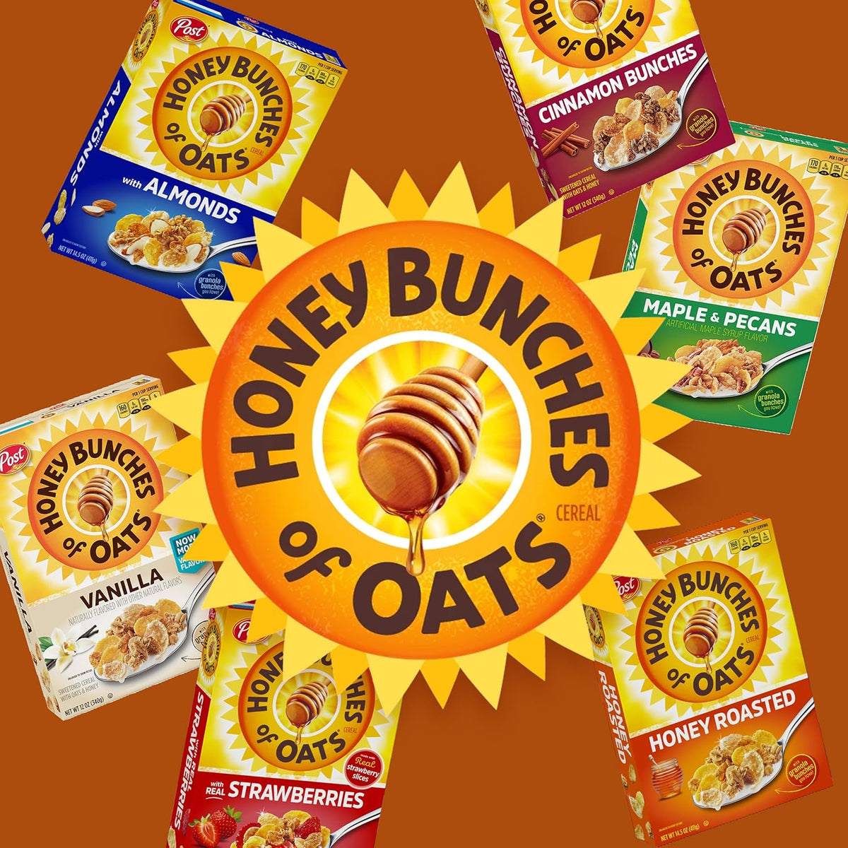 Post Honey Bunches of Oats with Almonds – Family-Size Cereal Gift Basket for Holiday Giving