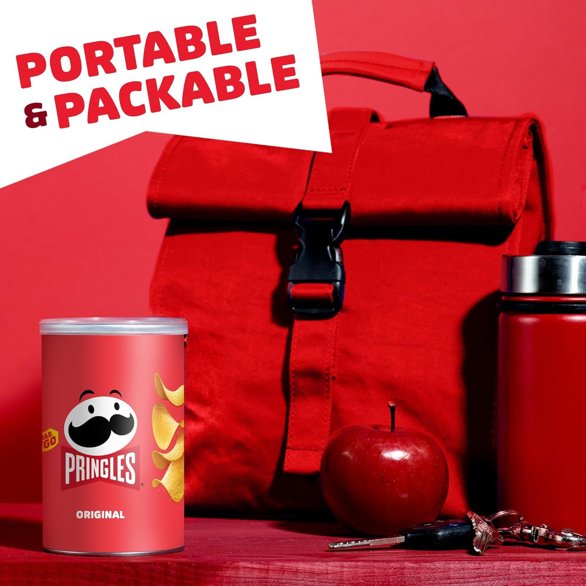 Pringles Potato Crisps Original – Portable Snack for Commuters and Remote Workers, 12 Pack
