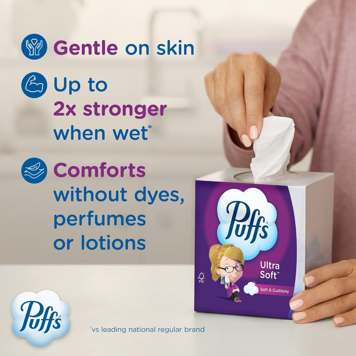 Puffs Rectangular Tissue Boxes – Coordinated Soft Touch Finishing for Bedroom Nightstands