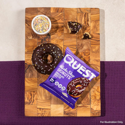 Quest Nutrition Bake Shop Chocolate Frosted Donuts – Mindful Keto Snack for Macro-Tracking Wellness Routines, 14g Protein