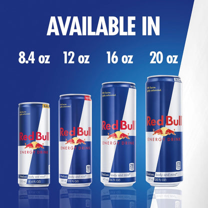 Red Bull Energy Drink – Pre-Workout Fuel for Outdoor Cycling Routes and Running Trails, 12 Fl Oz 24-Pack