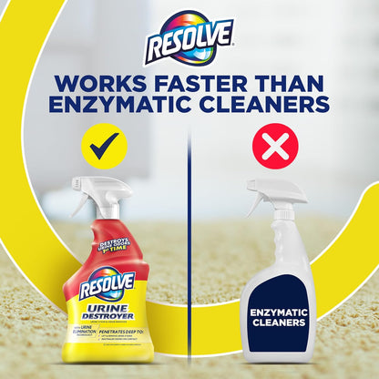 Resolve Urine Destroyer Spray – Pet Stain Remover That Protects Bedroom Carpet and Living Room Rug Look, 32 Fl Oz