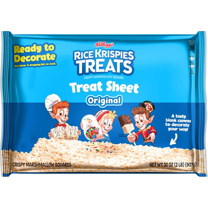Rice Krispies Treats Pre-Made Sheet – Safe, No-Bake Dessert Base for Playdate Treats, 32oz Bag