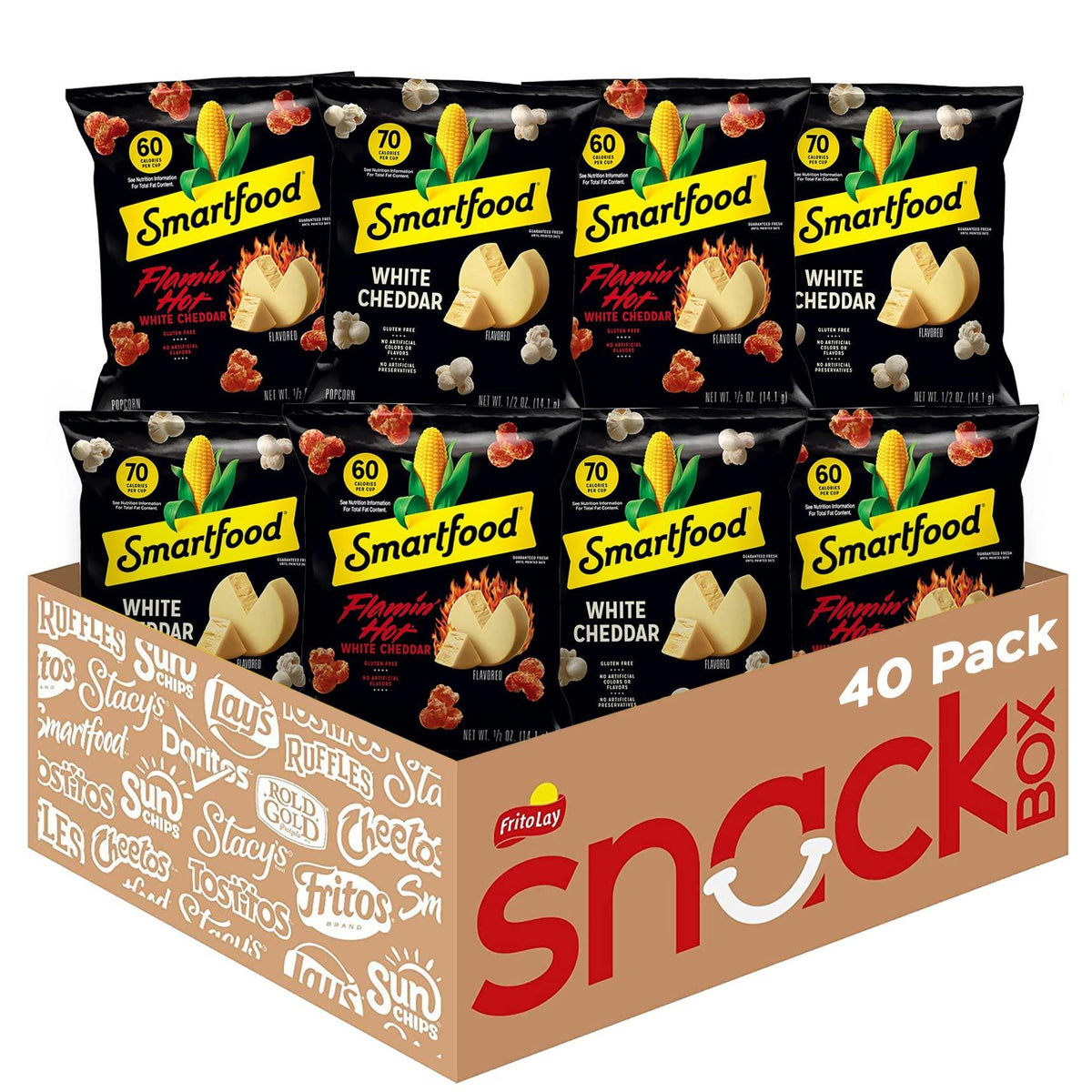 Smartfood Popcorn Variety Pack – Get Well Soon & Office Welcome Gift with Three Flavors, 40 Single-Serve Bags