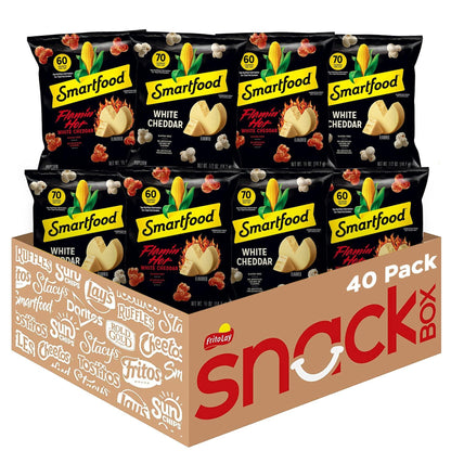 Smartfood Popcorn Variety Pack – Get Well Soon & Office Welcome Gift with Three Flavors, 40 Single-Serve Bags