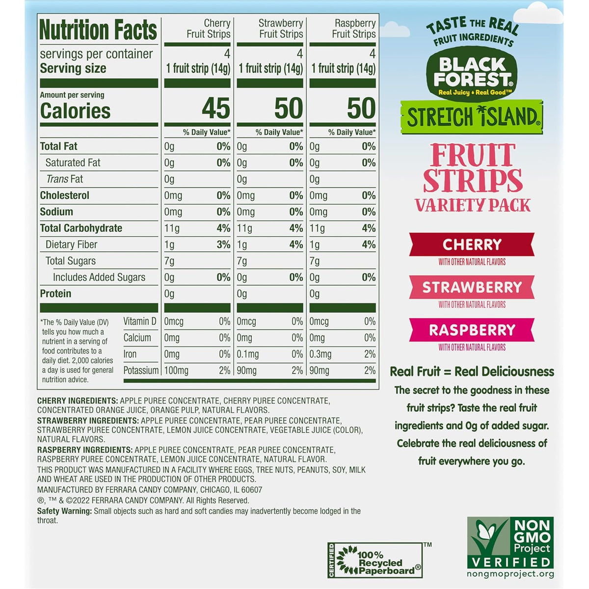 Stretch Island Fruit Strips – Low-Sugar Office Snack for Adults, Non-GMO Gluten-Free 48-Count Box