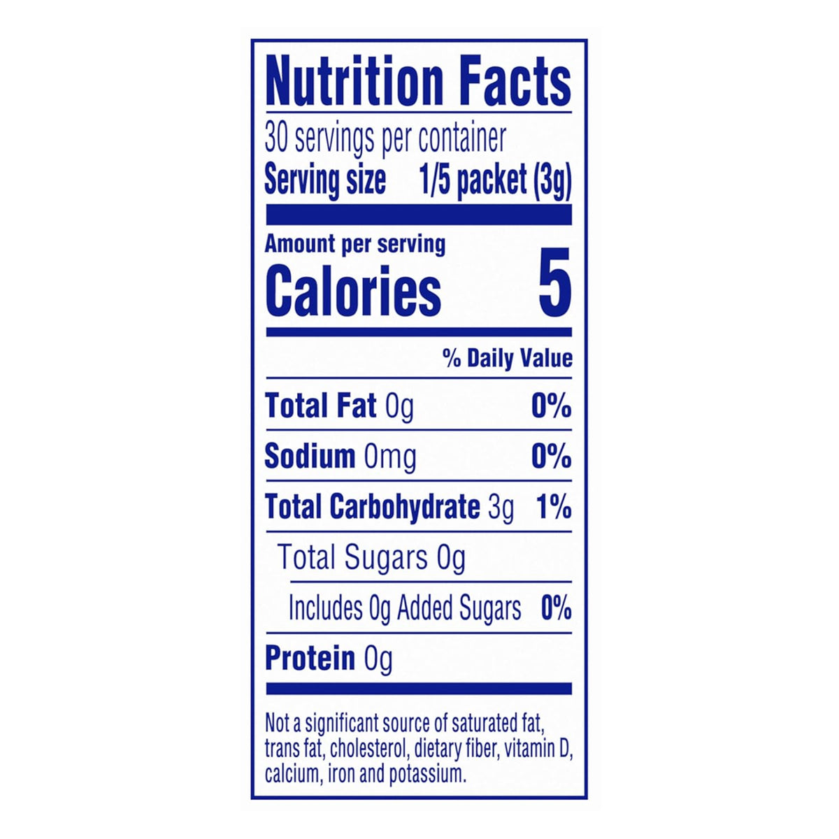 sugar-free formula with 5 calories per serving