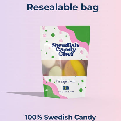 Swedish Candy Chef Lagom Mix - Movie Night Family Treat, Mild and Bold Swedish Candy Sampler for Ages 6+ 5oz