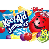 Kool-Aid Jammers Tropical Punch Pouches – Guilt-Free Family Beverage Swap for Soda, 10-Count Box