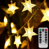 Homeleo Star String Lights, Fire-Free Warm White LED Lights for Bedroom & Home, Battery Operated with Auto-Off